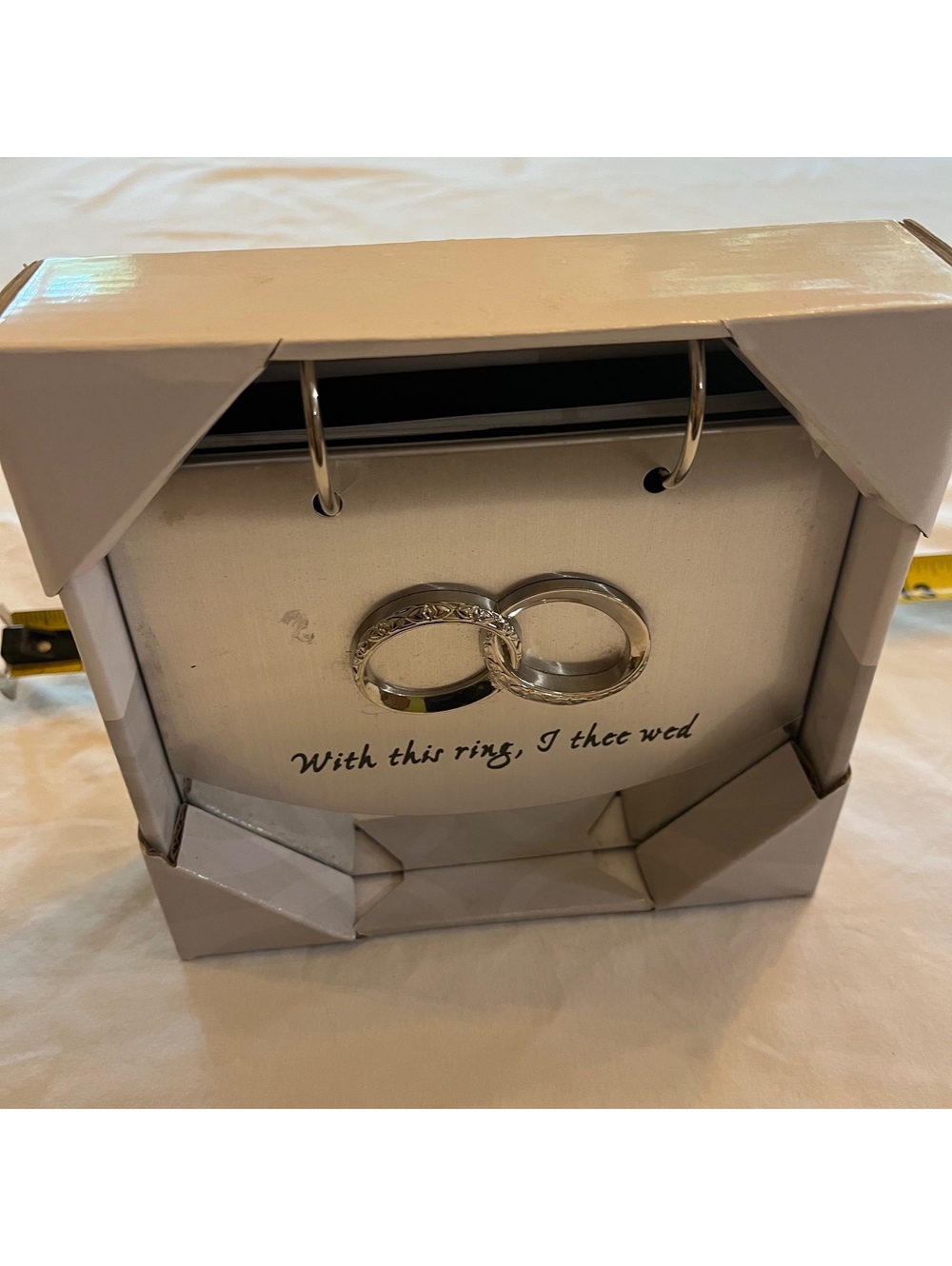 Malden "With This Ring I Thee Wed" Silver Wedding Flip Ring Photo Album - New